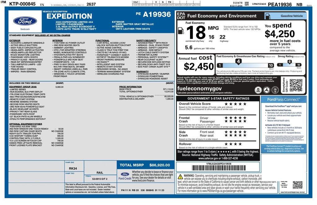 2023 Ford Expedition Limited Stealth Performance 4WD | HD Tow Pkg