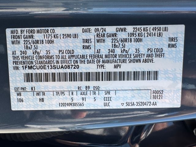 2025 Ford Escape Plug-In Hybrid Base | Pano Sunroof | Remote Start | Heated Seats
