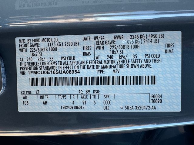 2025 Ford Escape Plug-In Hybrid Base | Premium Pkg | Pano Sunroof | 360 Camera