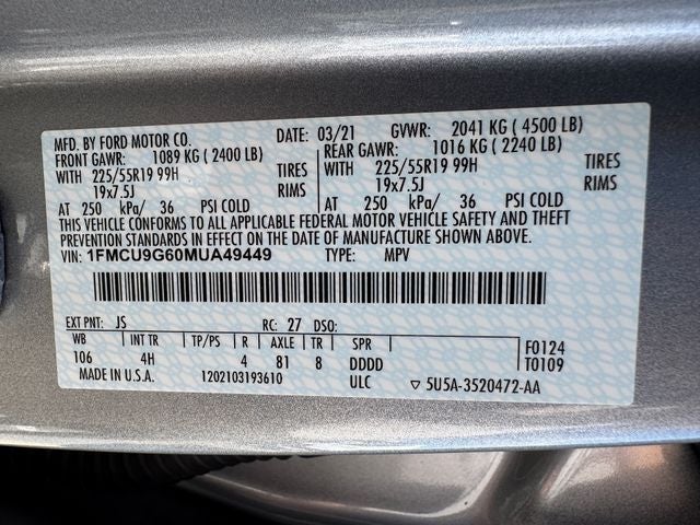 2021 Ford Escape SE Sport Appearance Pkg. | Cold Weather Pkg. | AWD