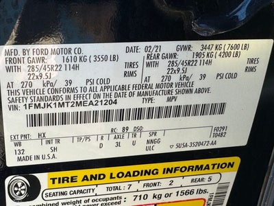 2021 Ford Expedition Max Platinum | Nav | 2nd Row Captain's Chairs | 4WD