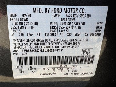 2020 Ford Explorer XLT | 4WD | Nav | 2nd Row Bench