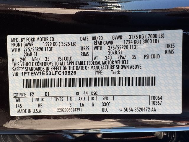 2020 Ford F-150 Lariat