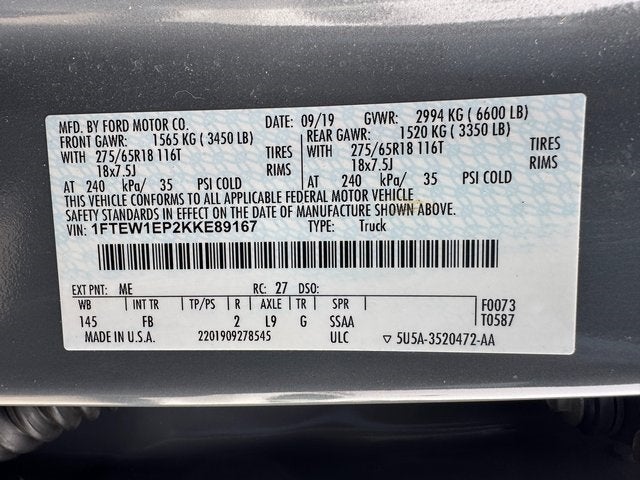 2019 Ford F-150 XLT Sport Appearance Pkg. | Pano Roof | FX4 Pkg.