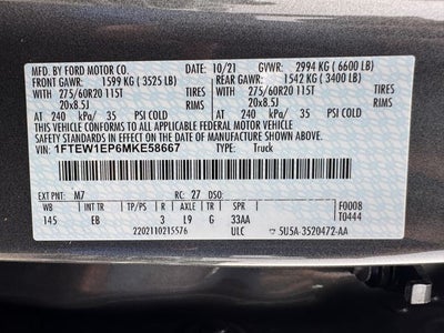 2021 Ford F-150 Lariat | Chrome Pkg | FX4 | Pro Power Onboard