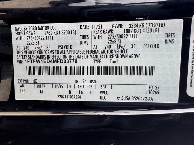 2021 Ford F-150 Limited | 3.5L PowerBoost Hybrid | Pano Roof | 4x4