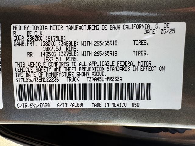 2025 Toyota Tacoma TRD Sport | Premium Pkg | Moonroof | Clean One Owner Carfax