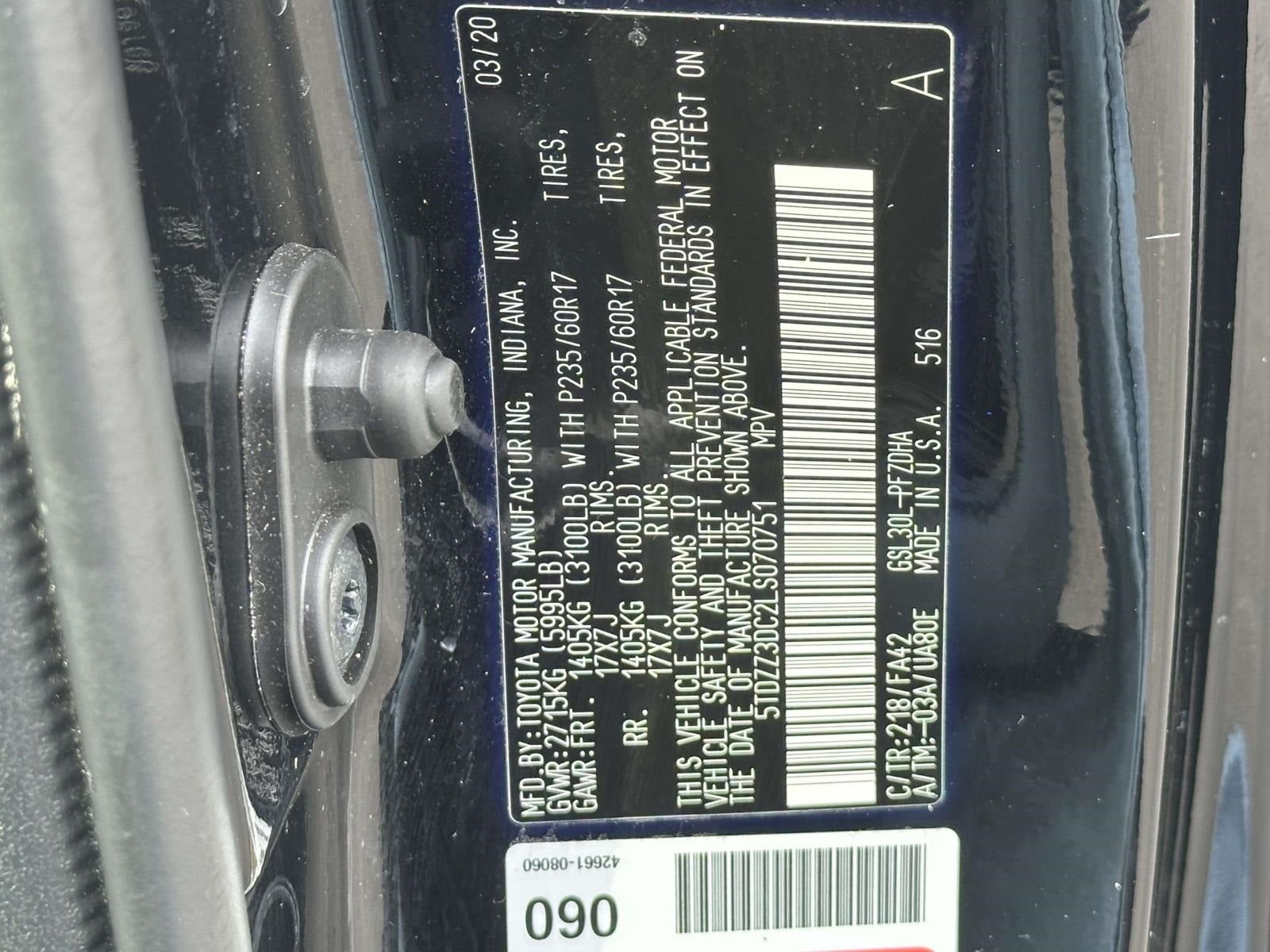 2020 Toyota Sienna L 7 Passenger