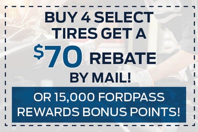 Buy 4 Select Tires Get $70 Rebate By Mail!